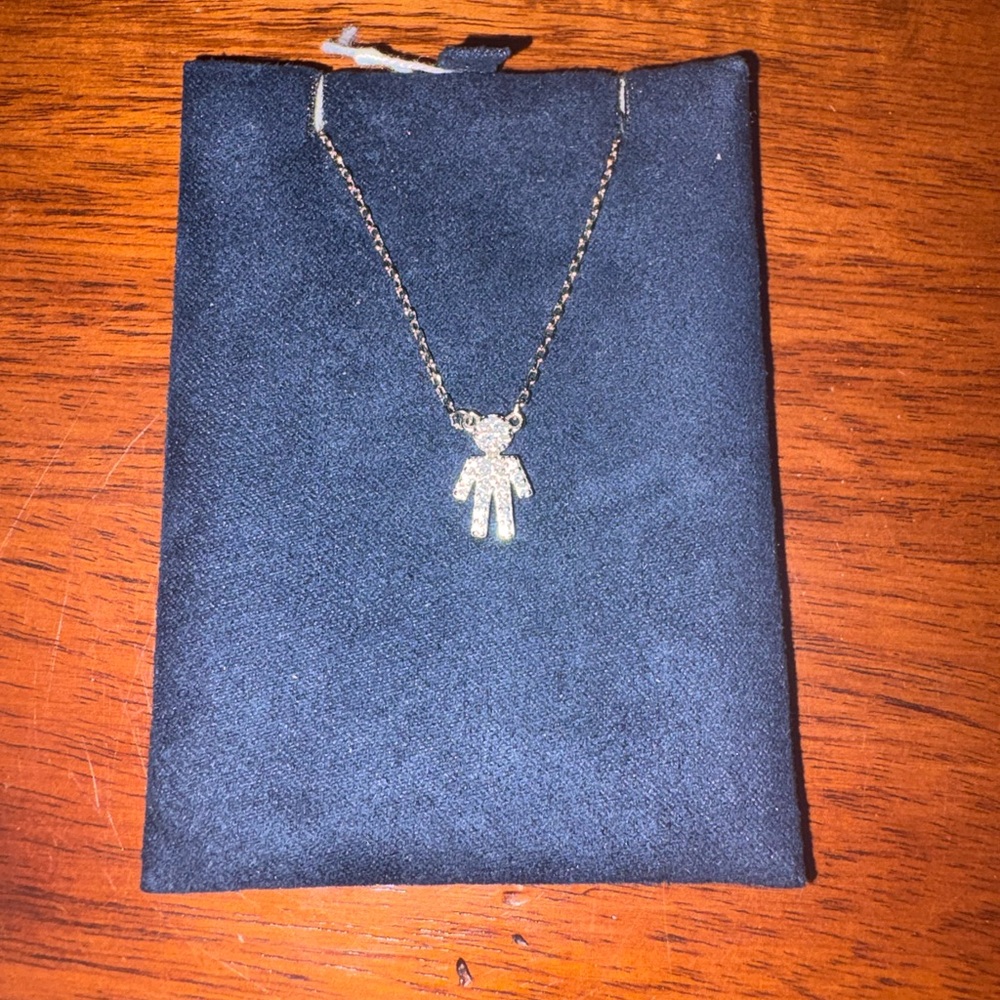 Silver Boy Necklace with CZ details